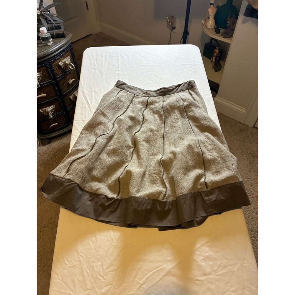 Edme & Esyllte Skirt Size 6 Taupe Pleated Bubble Hem Bridgerton cottagecore